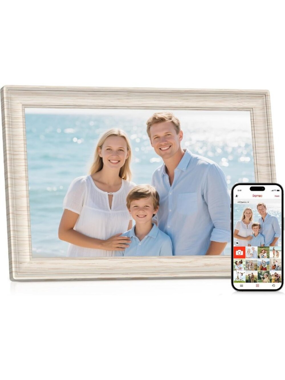 10.1" WiFi Digital Photo Frame, 32GB Memory, HD Touch Screen, Auto-Rotate